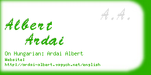 albert ardai business card